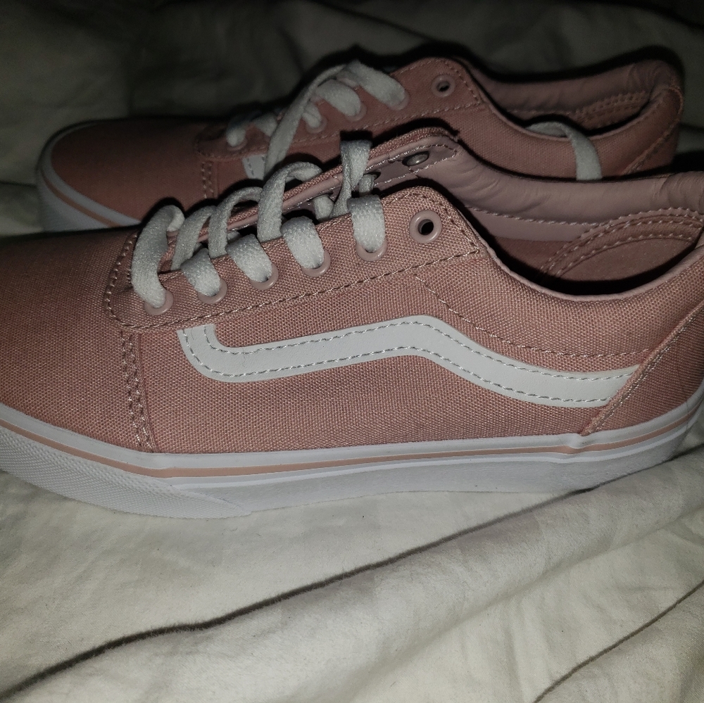 Vans light pink lace up shoes